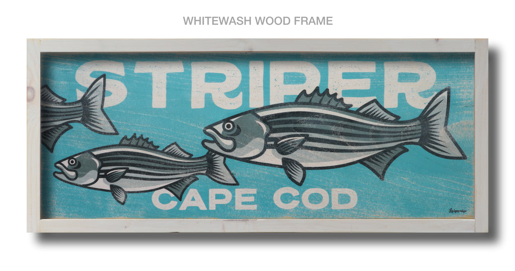 striped bass wood sign
