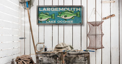largemouth bass wood sign