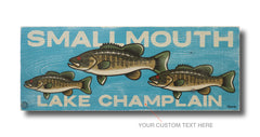 smallmouth bass wood sign