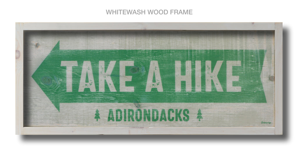 take a hike arrow wood sign
