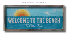 welcome to the beach wood sign