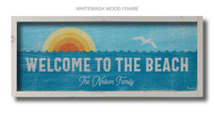 welcome to the beach wood sign