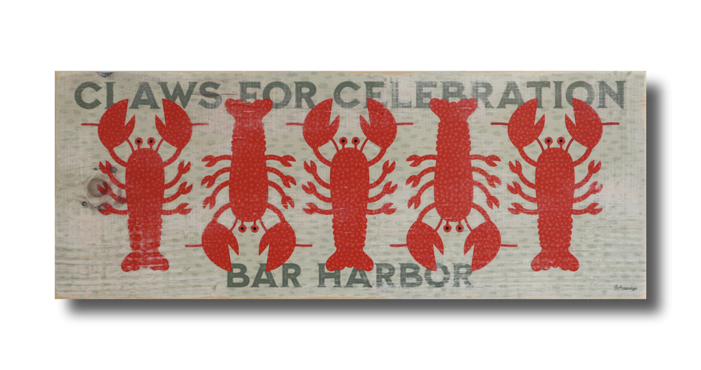 lobster claws wood sign