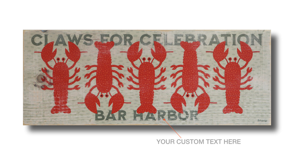 lobster claws wood sign