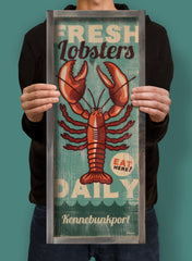 fresh lobsters wood sign