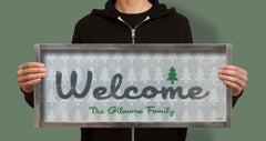 welcome tree wood sign