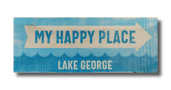 my happy place arrow wood sign