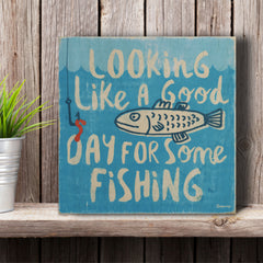 good day fishing wood sign