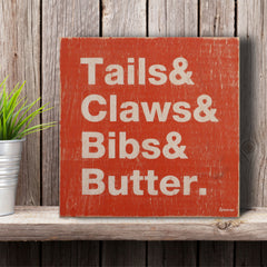 tails claws wood sign